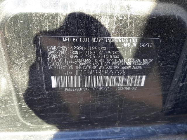 Photo 10 from auction – 2012 SUBARU IMPREZA SP with VIN JF1GPAS64CH237328