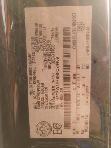 Photo 10 from auction – 2017 FORD F150 SUPER with VIN 1FTFW1EF6HFC24409