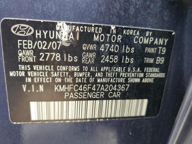 Photo 10 from auction – 2007 HYUNDAI AZERA SE with VIN KMHFC46F47A204367