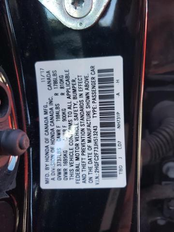 Photo 10 from auction – 2018 HONDA CIVIC EX with VIN 2HGFC2F73JH513243