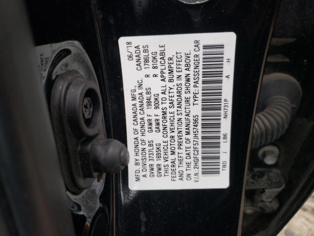 Photo 10 from auction – 2018 HONDA CIVIC LX with VIN 2HGFC2F57JH574965