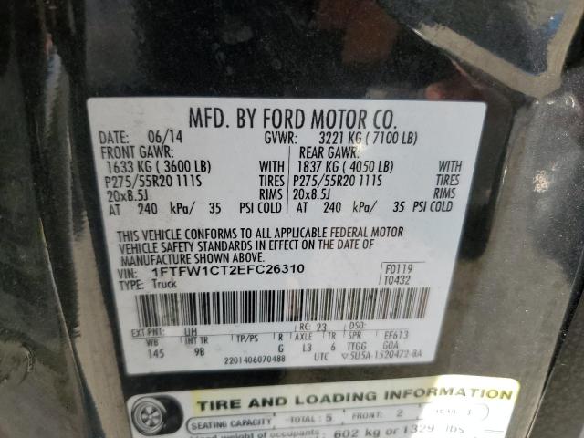 Photo 10 from auction – 2014 FORD F150 SUPER with VIN 1FTFW1CT2EFC26310