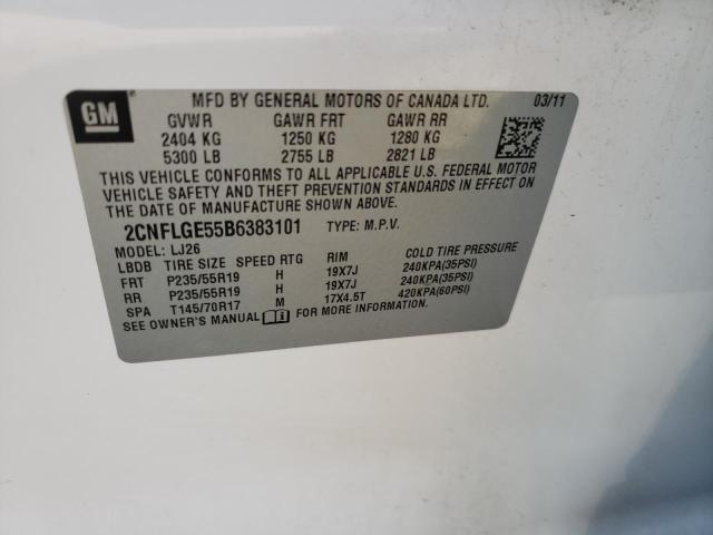 Photo 10 from auction – 2011 CHEVROLET EQUINOX LT with VIN 2CNFLGE55B6383101