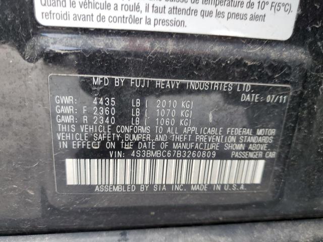 Photo 10 from auction – 2011 SUBARU LEGACY 2.5 with VIN 4S3BMBC67B3260809