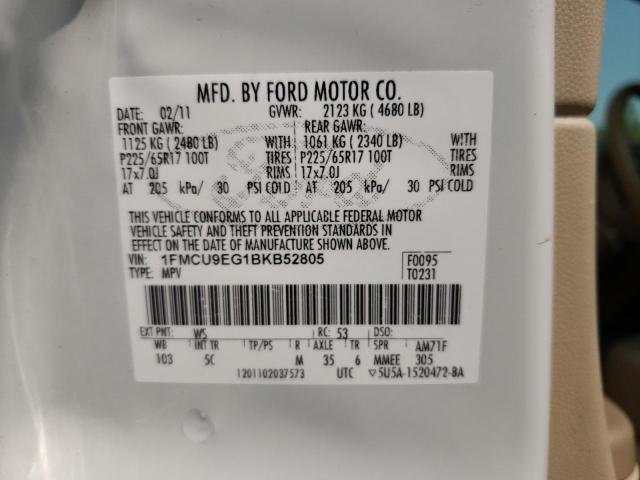 Photo 10 from auction – 2011 FORD ESCAPE LIM with VIN 1FMCU9EG1BKB52805