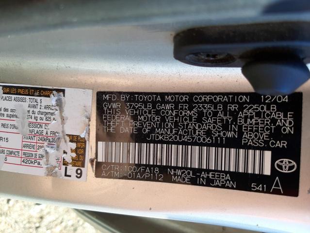 Photo 10 from auction – 2005 TOYOTA PRIUS with VIN JTDKB20U457006111