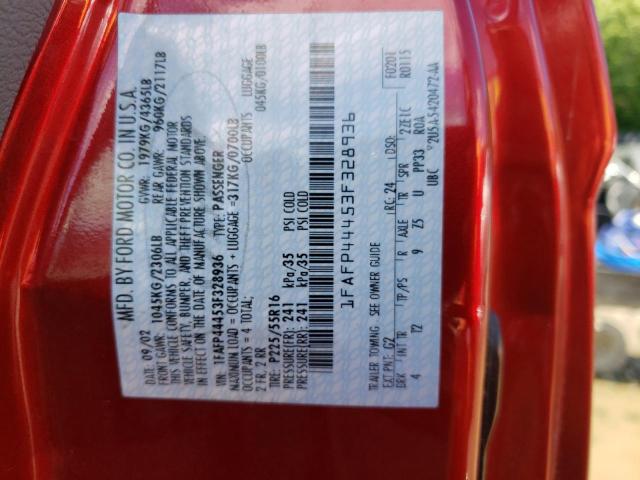 Photo 10 from auction – 2003 FORD MUSTANG with VIN 1FAFP44453F328936
