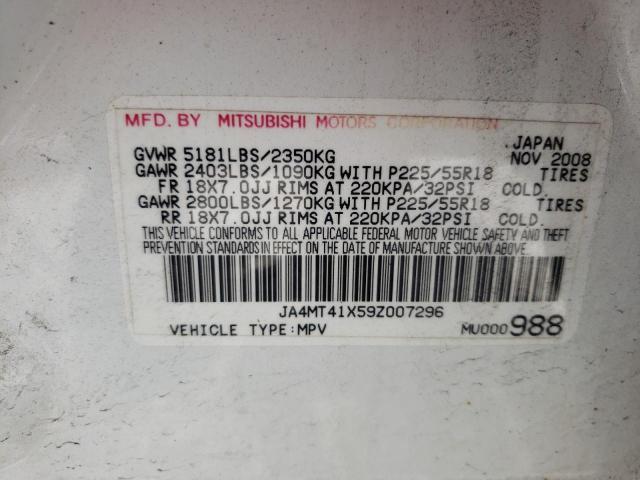 Photo 10 from auction – 2009 MITSUBISHI OUTLANDER with VIN JA4MT41X59Z007296