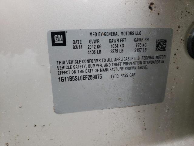 Photo 10 from auction – 2014 CHEVROLET MALIBU LS with VIN 1G11B5SL0EF259975