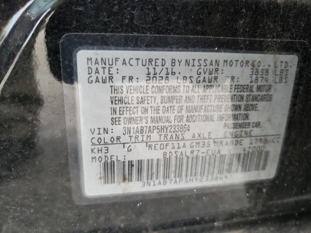 Photo 10 from auction – 2017 NISSAN SENTRA with VIN 3N1AB7AP5HY233864