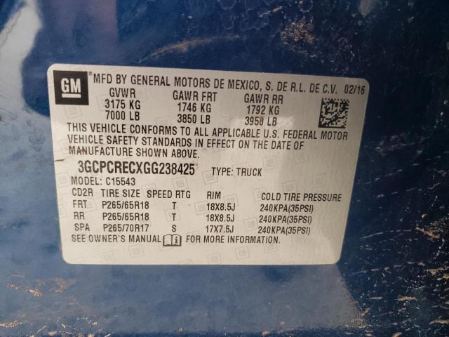 Photo 10 from auction – 2016 CHEVROLET SILVERADO with VIN 3GCPCRECXGG238425