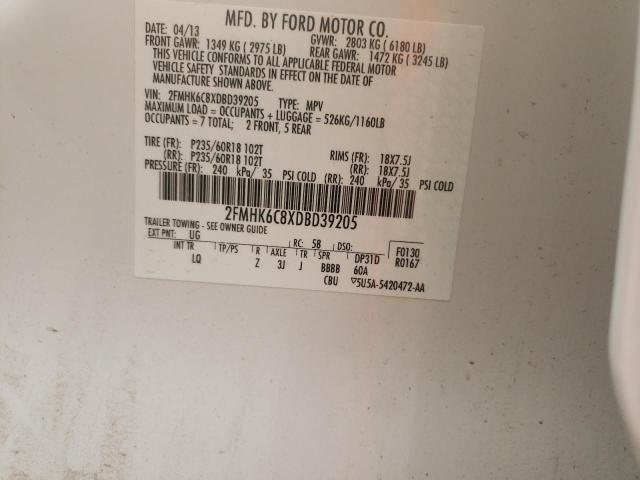 Photo 10 from auction – 2013 FORD FLEX SEL with VIN 2FMHK6C8XDBD39205