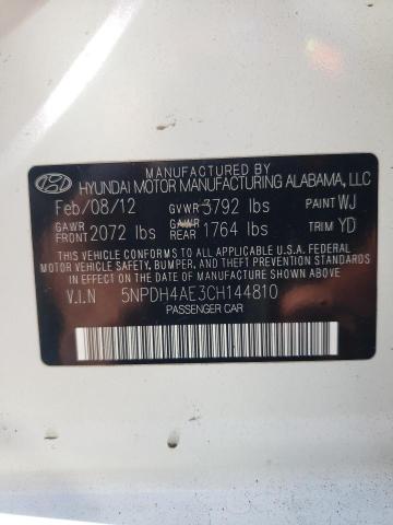 Photo 10 from auction – 2012 HYUNDAI ELANTRA GL with VIN 5NPDH4AE3CH144810