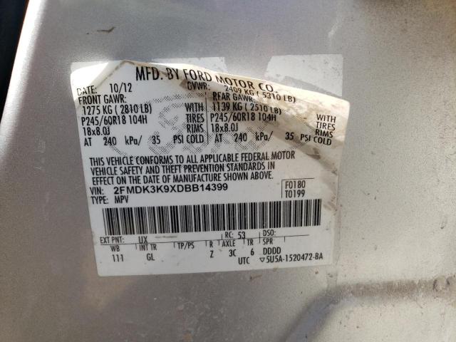 Photo 10 from auction – 2013 FORD EDGE LIMIT with VIN 2FMDK3K9XDBB14399