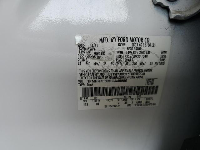 Photo 10 from auction – 2011 FORD EXPLORER L with VIN 1FMHK7F80BGA48980