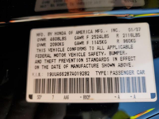 Photo 10 from auction – 2007 ACURA TL with VIN 19UUA66287A019282