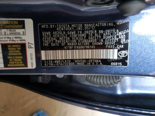 Photo 10 from auction – 2017 TOYOTA CAMRY LE with VIN 4T1BF1FK6HU796145