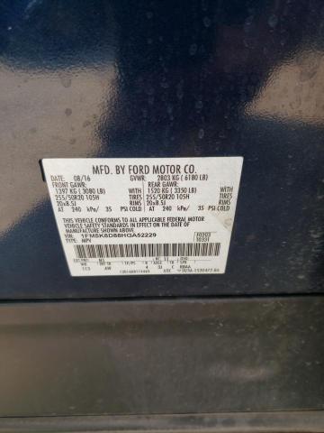 Photo 10 from auction – 2017 FORD EXPLORER X with VIN 1FM5K8D88HGA52229