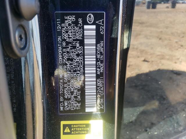 Photo 10 from auction – 2012 LEXUS HS 250H with VIN JTHBB1BAXC2051303