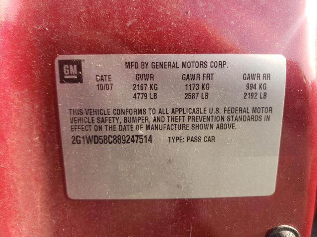 Photo 10 from auction – 2008 CHEVROLET IMPALA SUP with VIN 2G1WD58C889247514