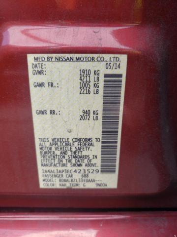 Photo 10 from auction – 2014 NISSAN ALTIMA 2.5 with VIN 1N4AL3AP3EC423529
