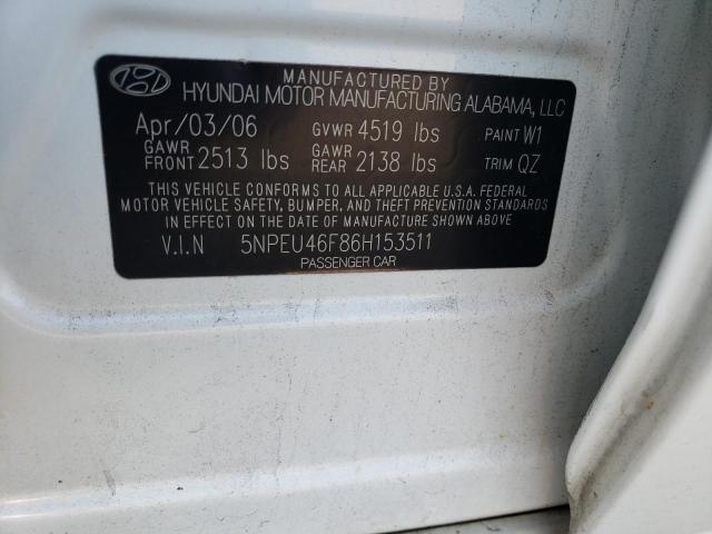 Photo 10 from auction – 2006 HYUNDAI SONATA GLS with VIN 5NPEU46F86H153511