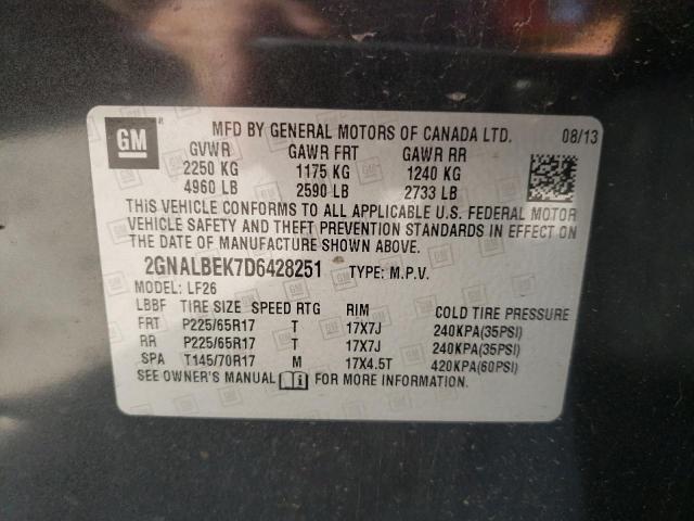 Photo 10 from auction – 2013 CHEVROLET EQUINOX LS with VIN 2GNALBEK7D6428251