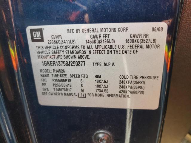 Photo 10 from auction – 2008 GMC ACADIA SLE with VIN 1GKER13798J299377