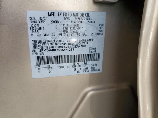 Photo 10 from auction – 2007 FORD EDGE SEL with VIN 2FMDK48C97BA71283