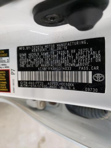 Photo 10 from auction – 2017 TOYOTA CAMRY LE with VIN 4T1BF1FK8HU314033