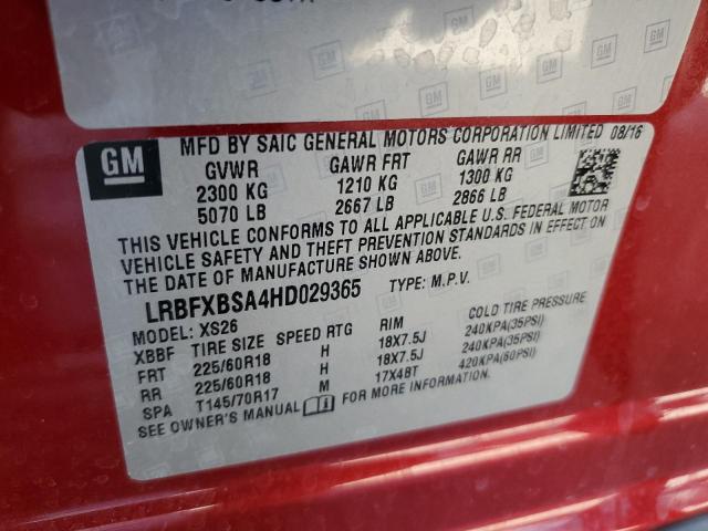 Photo 10 from auction – 2017 BUICK ENVISION E with VIN LRBFXBSA4HD029365