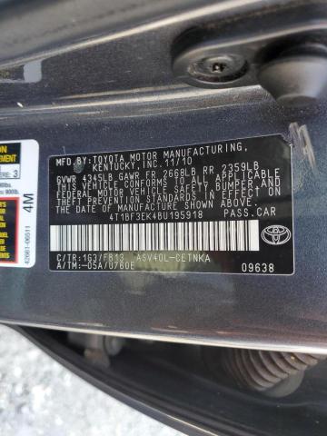 Photo 10 from auction – 2011 TOYOTA CAMRY BASE with VIN 4T1BF3EK4BU195918