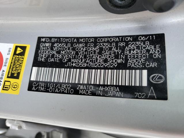 Photo 10 from auction – 2011 LEXUS CT 200 with VIN JTHKD5BH7B2029529