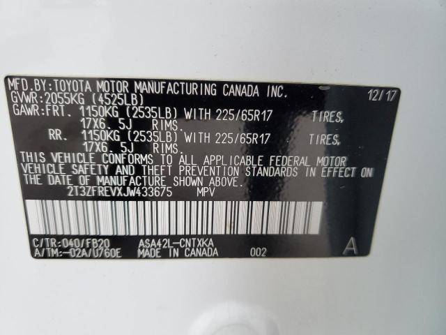 Photo 10 from auction – 2018 TOYOTA RAV4 LE with VIN 2T3ZFREVXJW433675