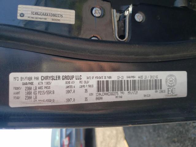 Photo 10 from auction – 2014 JEEP COMPASS SP with VIN 1C4NJCAAXED662275