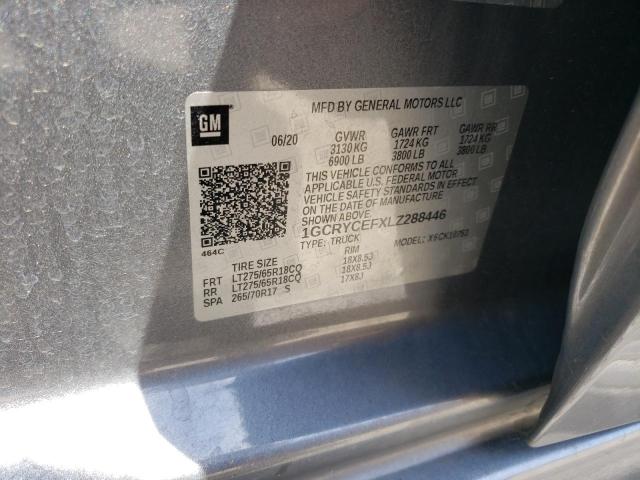 Photo 10 from auction – 2020 CHEVROLET SILVERADO with VIN 1GCRYCEFXLZ288446