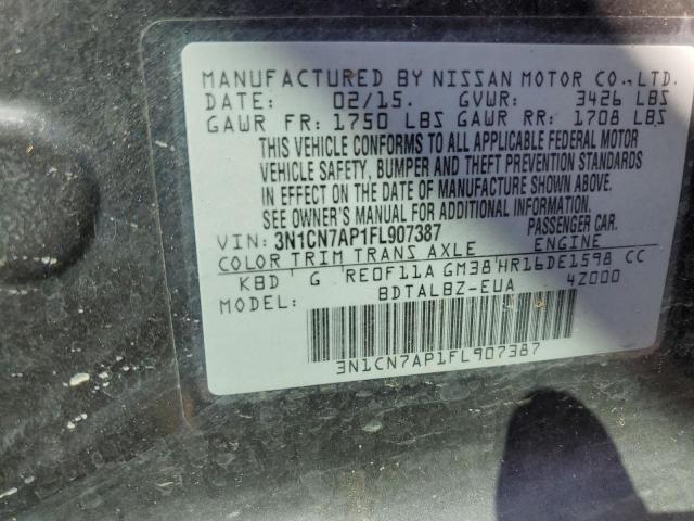 Photo 10 from auction – 2015 NISSAN VERSA S with VIN 3N1CN7AP1FL907387