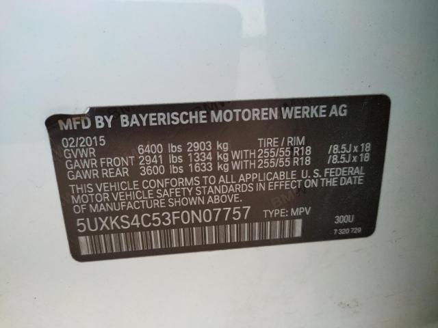 Photo 10 from auction – 2015 BMW X5 XDRIVE3 with VIN 5UXKS4C53F0N07757