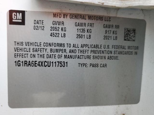 Photo 10 from auction – 2012 CHEVROLET VOLT with VIN 1G1RA6E4XCU117531