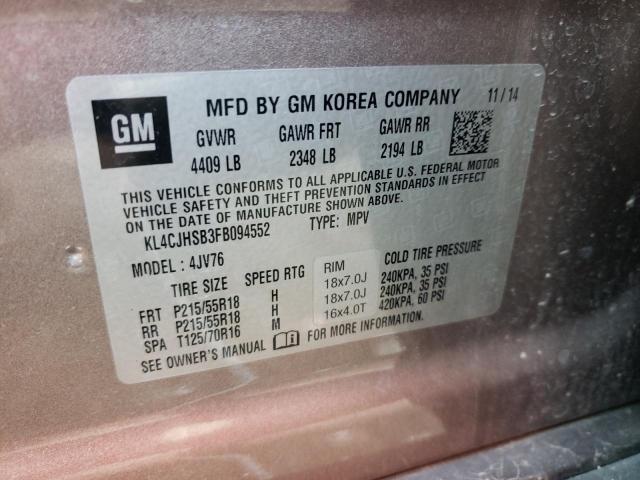 Photo 10 from auction – 2015 BUICK ENCORE PRE with VIN KL4CJHSB3FB094552