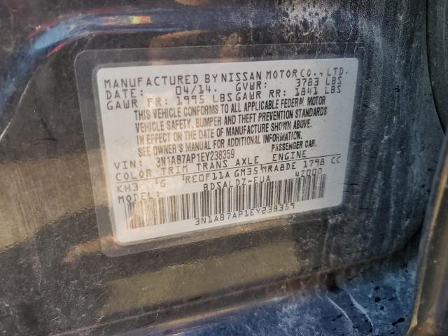 Photo 10 from auction – 2014 NISSAN SENTRA S with VIN 3N1AB7AP1EY238359