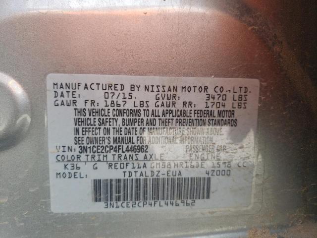 Photo 10 from auction – 2015 NISSAN VERSA NOTE with VIN 3N1CE2CP4FL446962