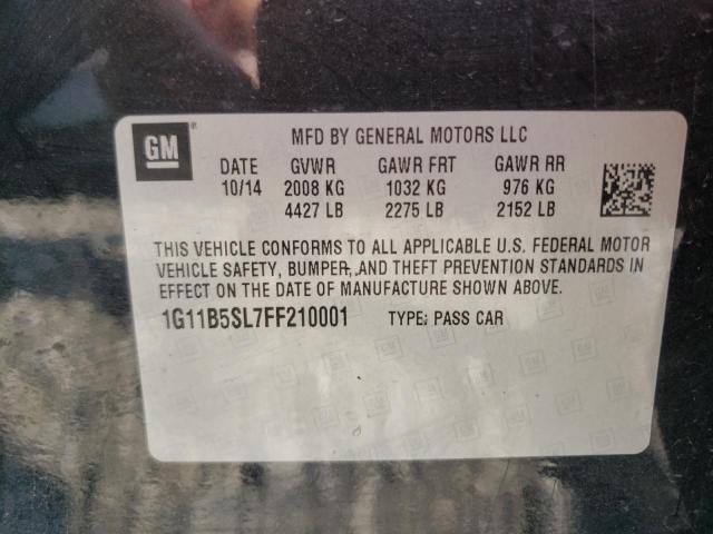Photo 10 from auction – 2015 CHEVROLET MALIBU LS with VIN 1G11B5SL7FF210001