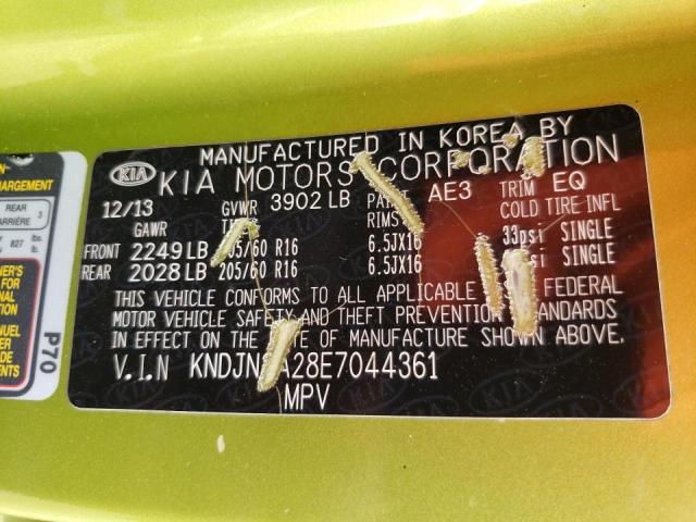 Photo 10 from auction – 2014 KIA SOUL with VIN KNDJN2A28E7044361