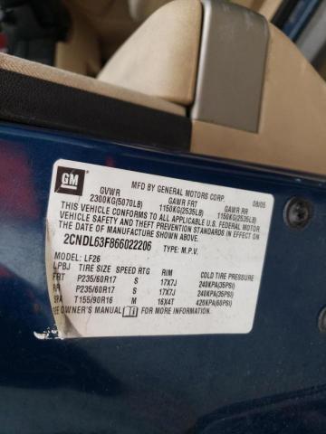 Photo 10 from auction – 2006 CHEVROLET EQUINOX LT with VIN 2CNDL63F866022206