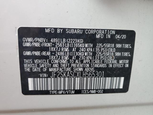Photo 10 from auction – 2020 SUBARU FORESTER L with VIN JF2SKASCXLH565301