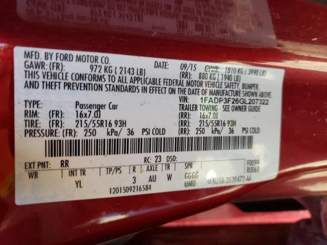 Photo 10 from auction – 2016 FORD FOCUS SE with VIN 1FADP3F26GL207322