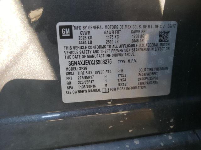 Photo 10 from auction – 2018 CHEVROLET EQUINOX LT with VIN 3GNAXJEVXJS508276