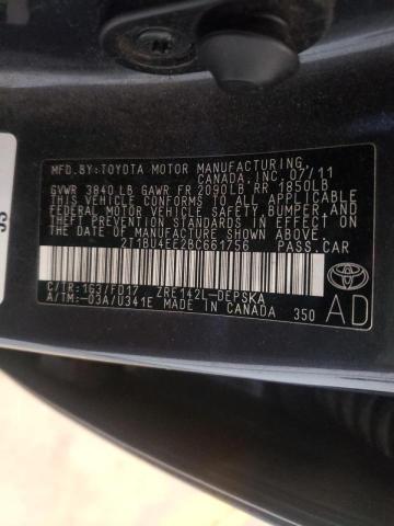 Photo 10 from auction – 2011 TOYOTA COROLLA BA with VIN 2T1BU4EE2BC661756