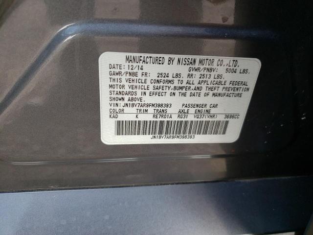 Photo 10 from auction – 2015 INFINITI Q50 BASE with VIN JN1BV7AR9FM398393